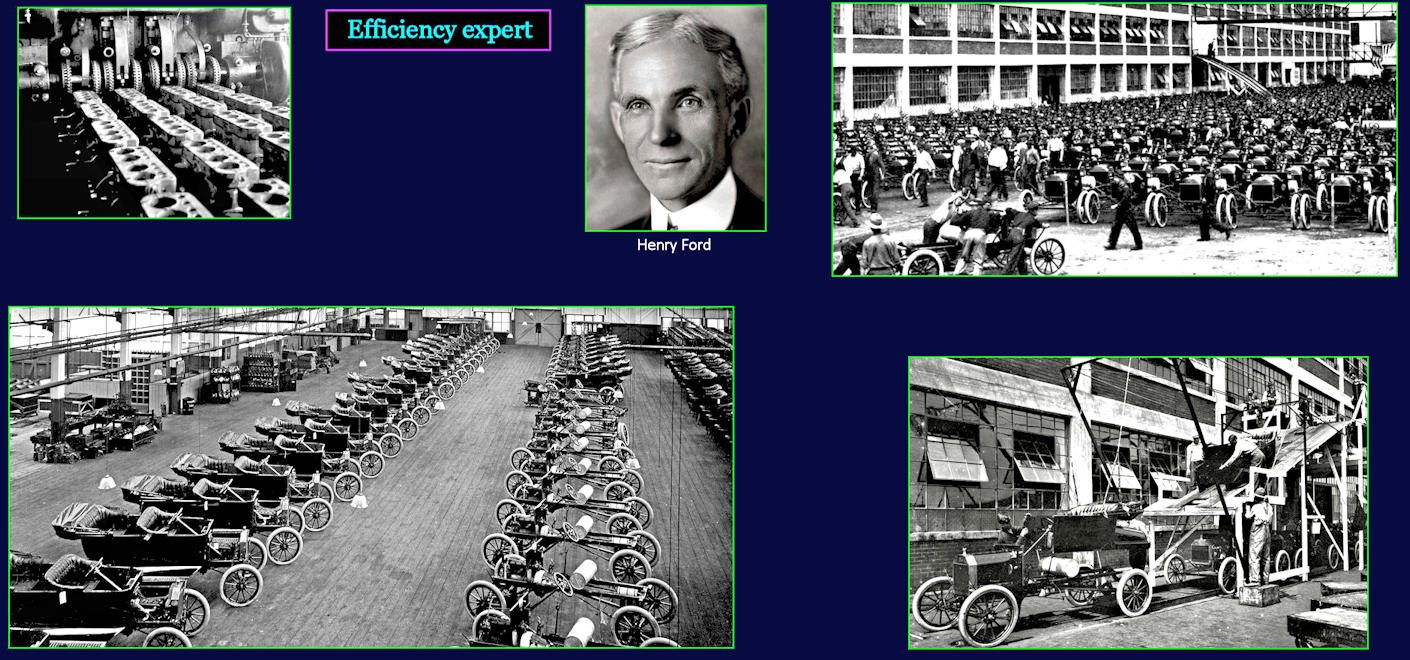 Henry Ford and moving assembly line, 1913